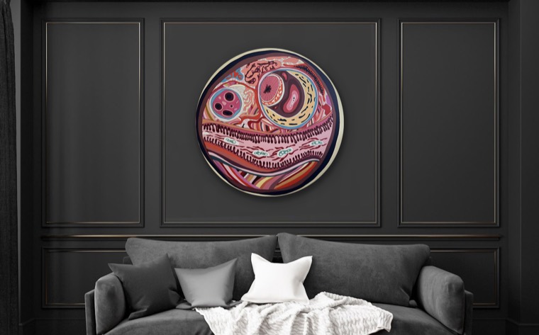Orginion Map — painting in a collector's living room